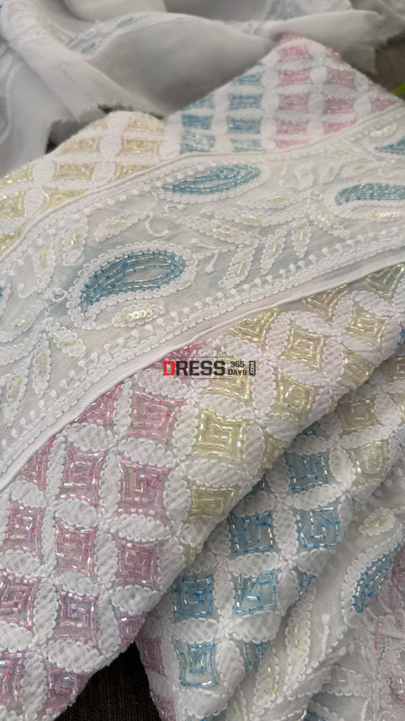 Cut Dana Work Lucknowi Chikankari Anarkali Chikankari Anarkali