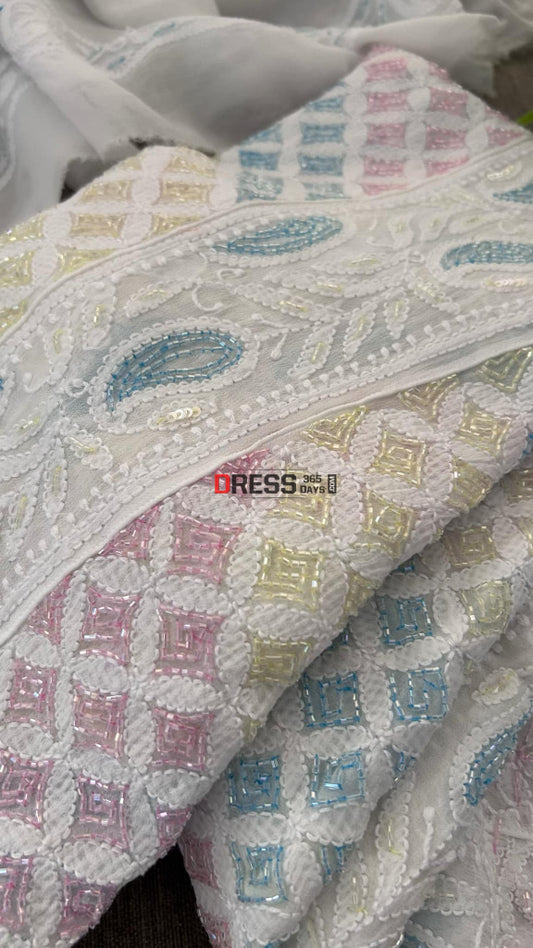 Cut Dana Work Lucknowi Chikankari Anarkali Chikankari Anarkali