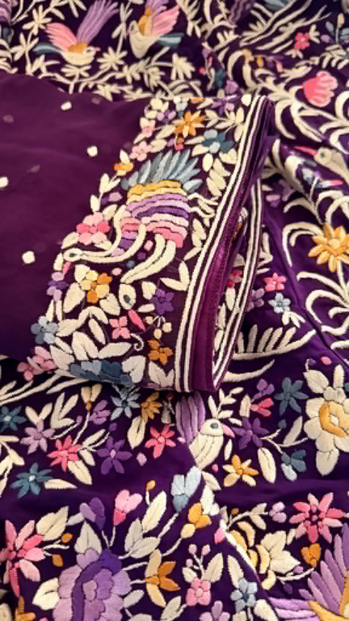 Heritage Hand Embroidered Parsi Gara Lehenga Set