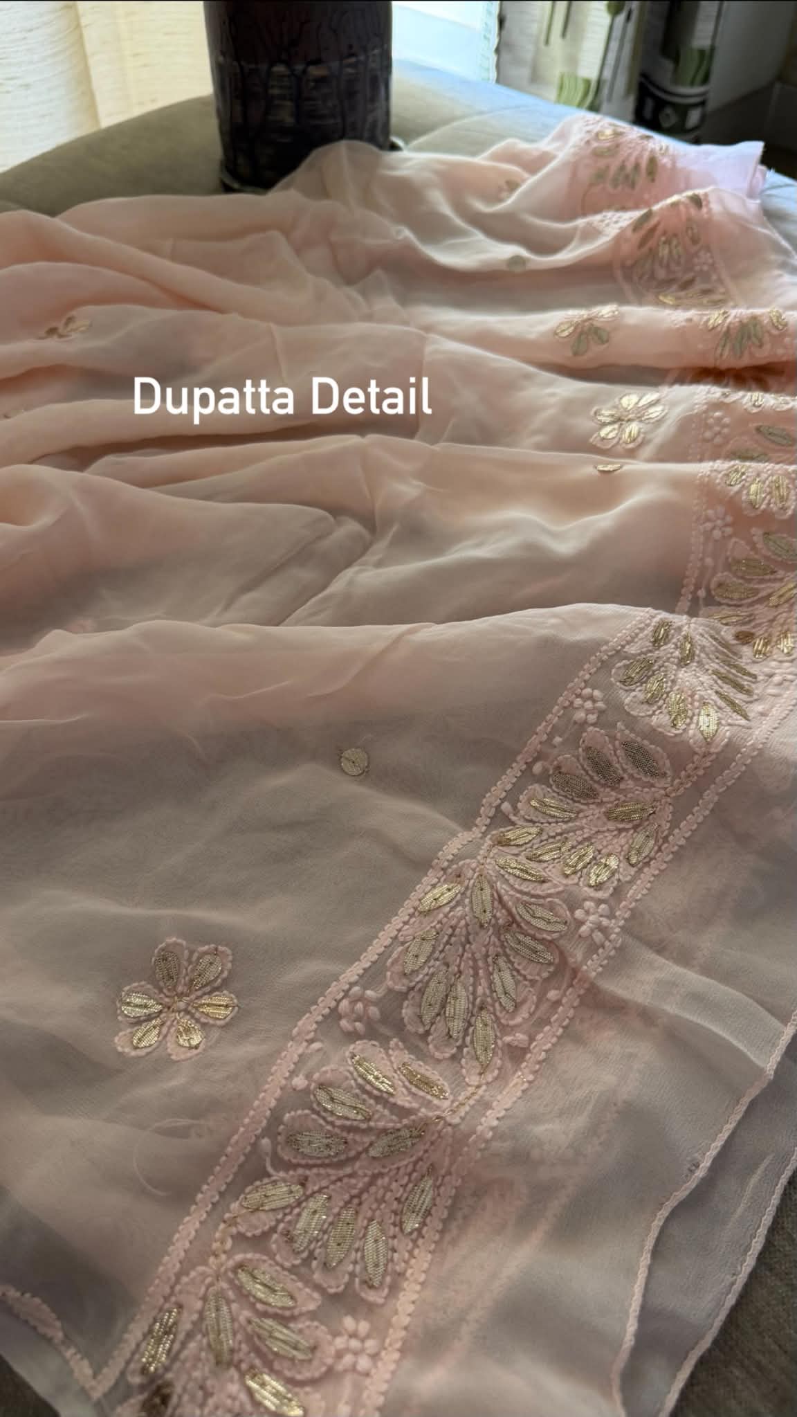 Pastel Pink Mirror Gota Patti Chikankari Anarkali Suit