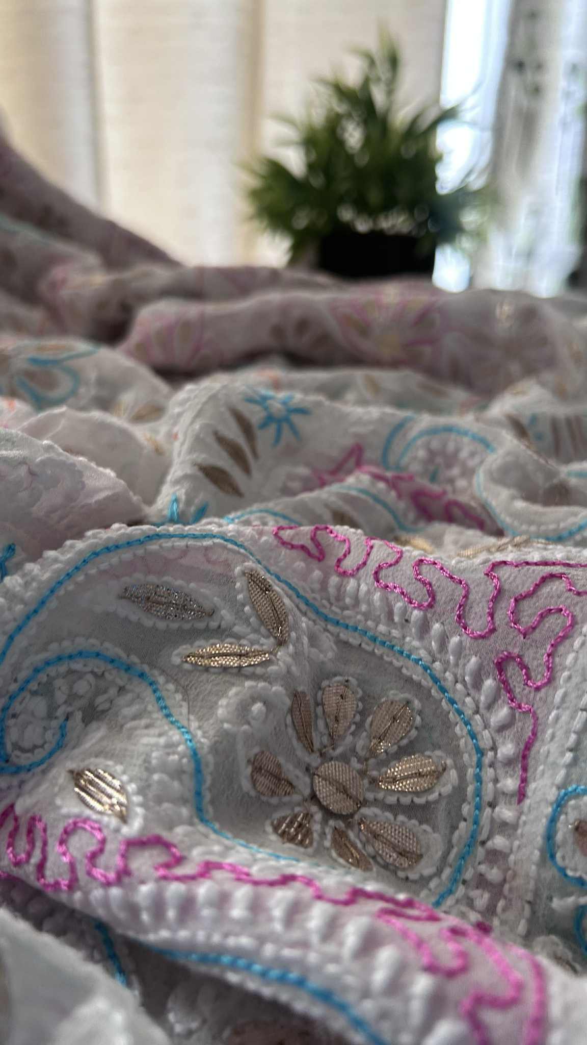 Multicolour Gota Patti Chikankari Dupatta