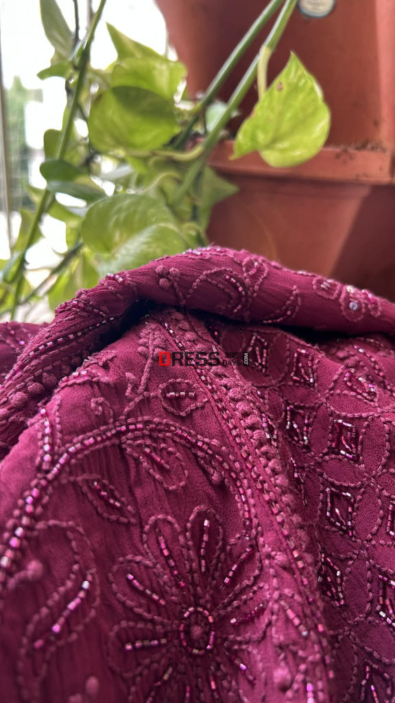 Designer Cut Dana & Sequin Chikankari Anarkali Suit Chikankari Anarkali