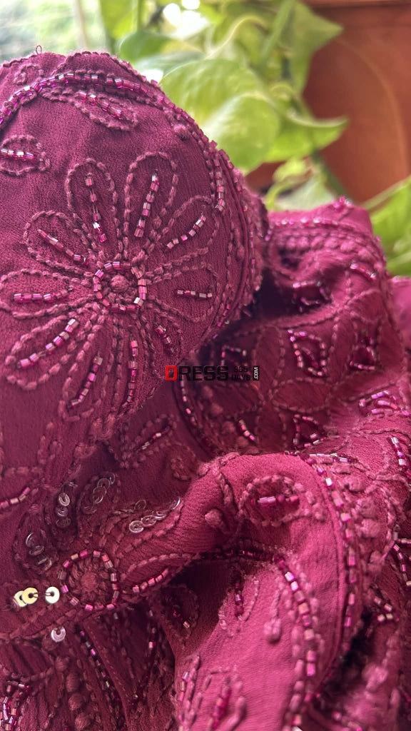 Designer Cut Dana & Sequin Chikankari Anarkali Suit Chikankari Anarkali