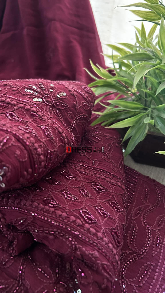 Designer Cut Dana & Sequin Chikankari Anarkali Suit Chikankari Anarkali