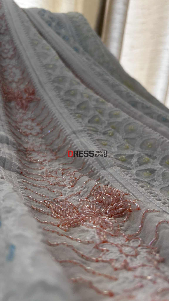 Designer Cut Dana Work Chikankari Anarkali Suit Chikankari Anarkali
