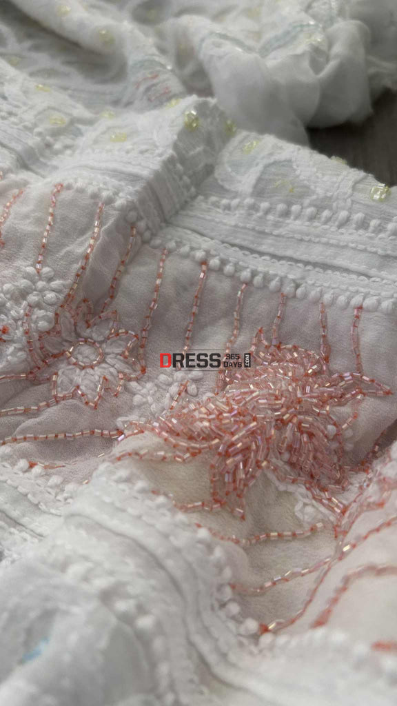 Designer Cut Dana Work Chikankari Anarkali Suit Chikankari Anarkali