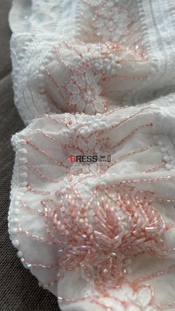 Designer Cut Dana Work Chikankari Anarkali Suit Chikankari Anarkali