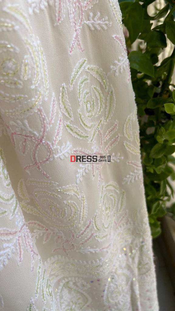 Designer Cut Dana Work Chikankari Suit (Kurta & Dupatta) Chikankari Suits