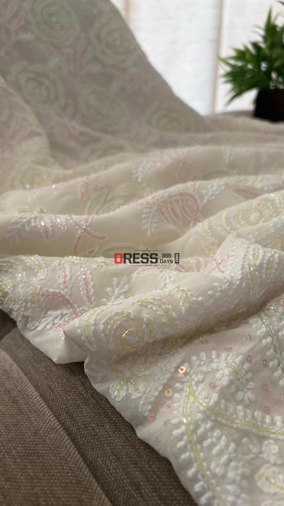 Designer Cut Dana Work Chikankari Suit (Kurta & Dupatta) Chikankari Suits