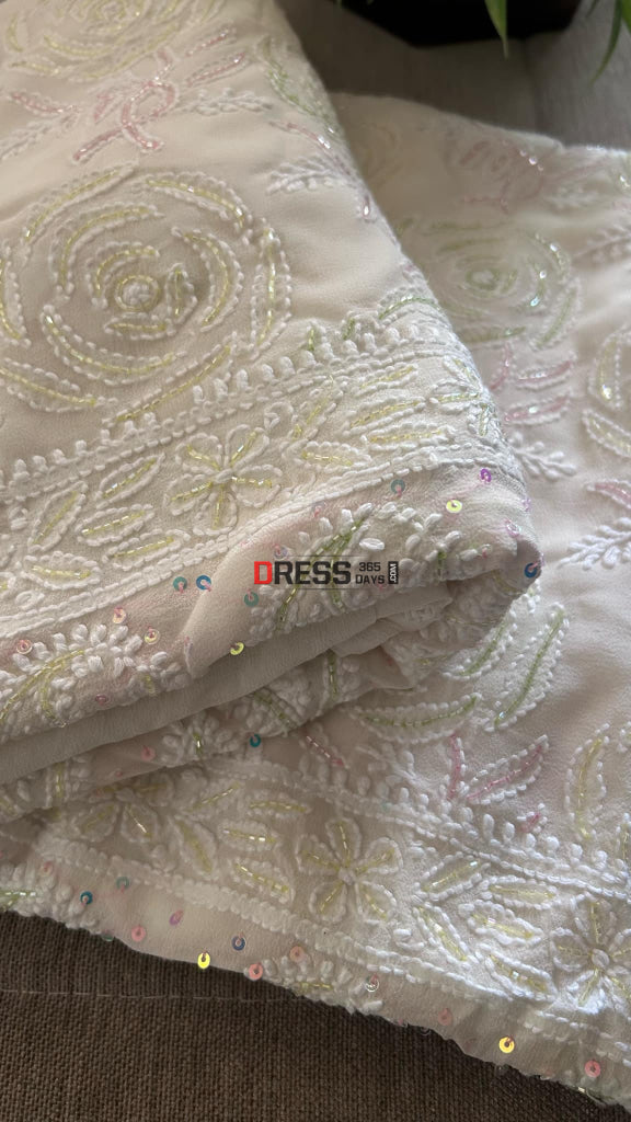 Designer Cut Dana Work Chikankari Suit (Kurta & Dupatta) Chikankari Suits