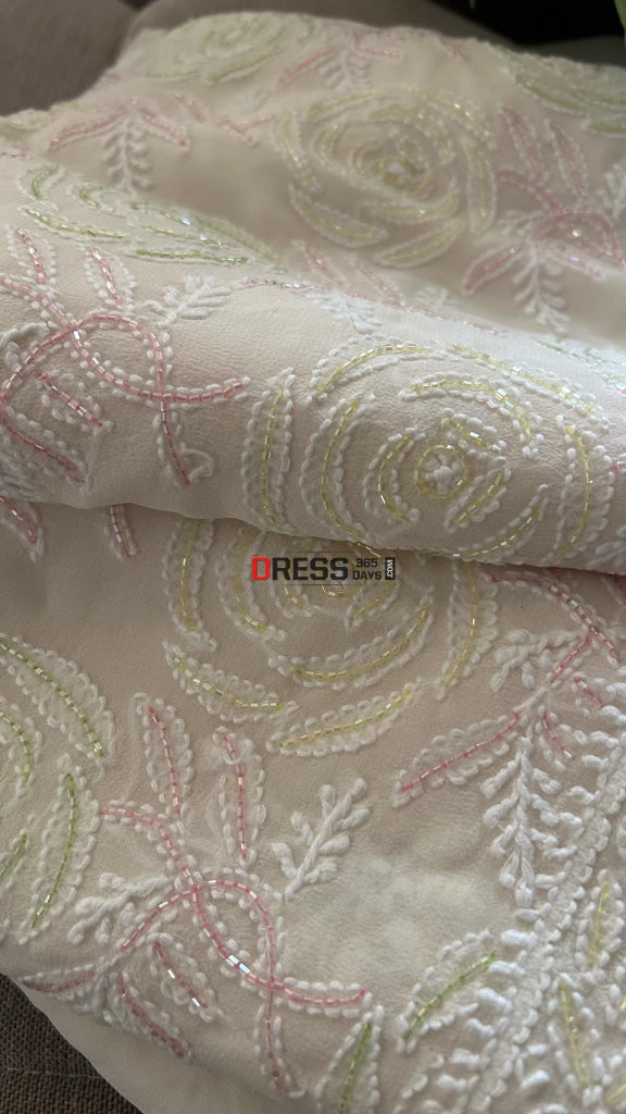 Designer Cut Dana Work Chikankari Suit (Kurta & Dupatta) Chikankari Suits