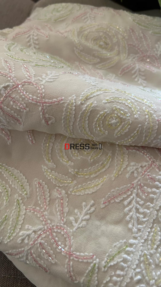 Designer Cut Dana Work Chikankari Suit (Kurta & Dupatta) Chikankari Suits