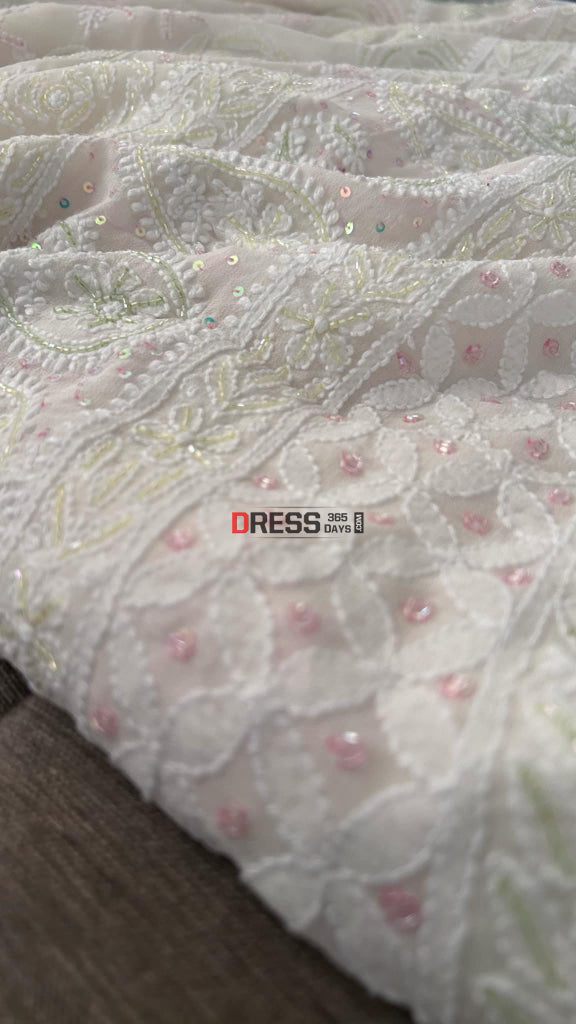Designer Cut Dana Work Chikankari Suit (Kurta & Dupatta) Chikankari Suits