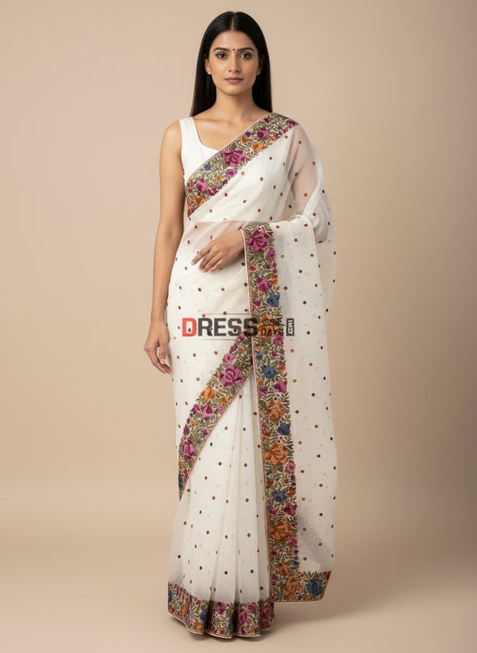 Pre Order Designer Organza Parsi Gara Saree