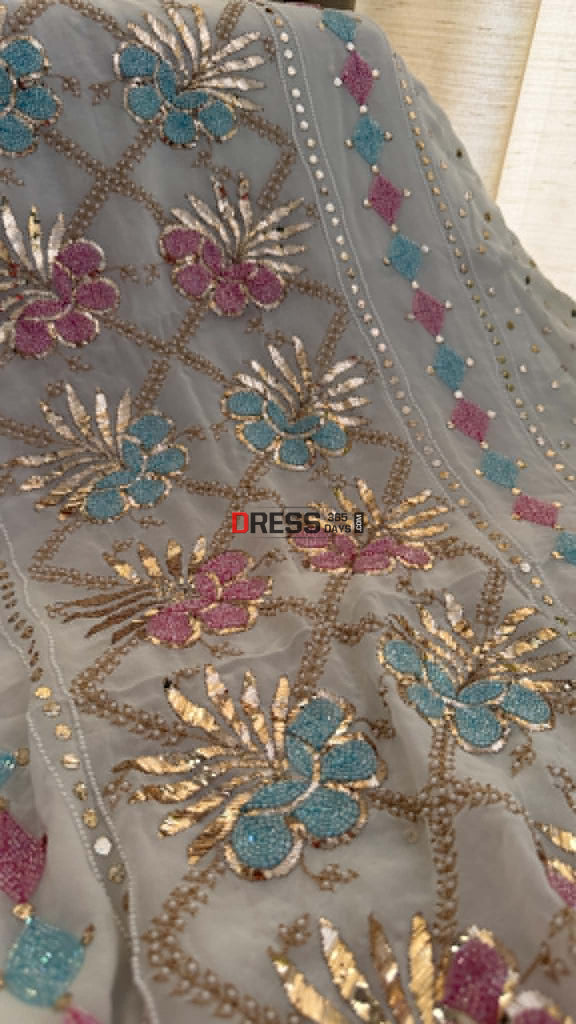 Designer Party Wear Cut Dana Mukaish Kurta Dupatta Set (Viscose Georgette) - Chikankari Suits