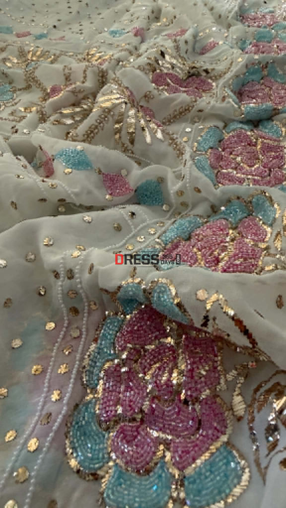 Designer Party Wear Cut Dana Mukaish Kurta Dupatta Set (Viscose Georgette) - Chikankari Suits