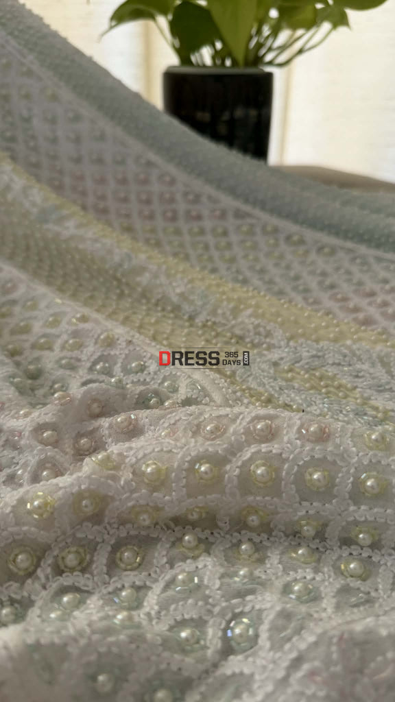Designer Pearl Cut Dana Chikankari Anarkali & Dupatta Set - Chikankari Anarkali