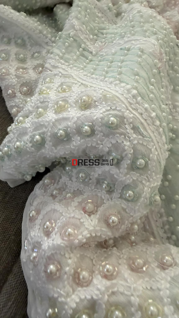 Designer Pearl Cut Dana Chikankari Anarkali & Dupatta Set - Chikankari Anarkali