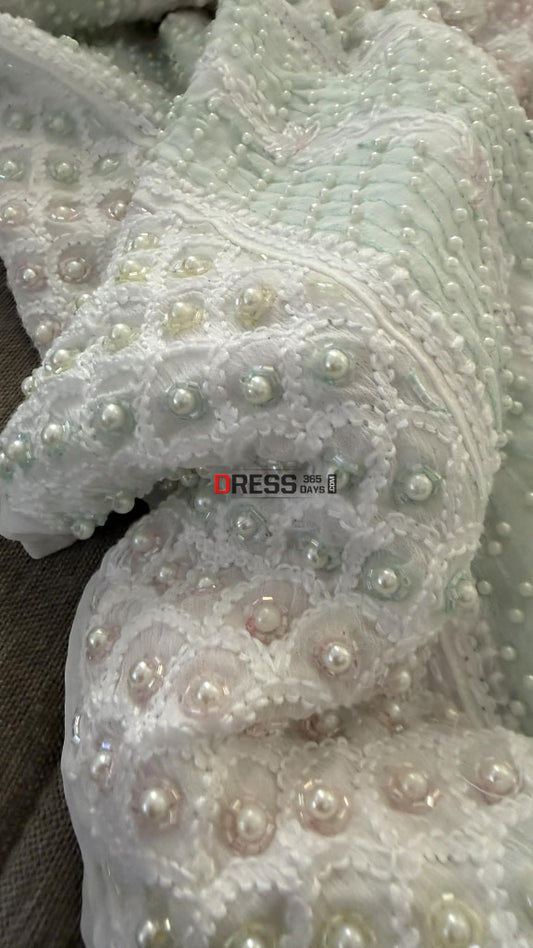 Designer Pearl Cut Dana Chikankari Anarkali & Dupatta Set - Chikankari Anarkali