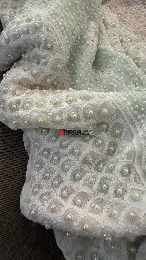 Designer Pearl Cut Dana Chikankari Anarkali & Dupatta Set - Chikankari Anarkali