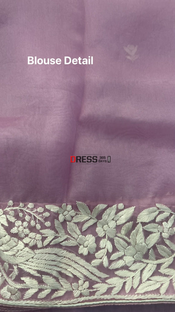 Designer Pink Organza Parsi Gara Saree Parsi Gara Saree