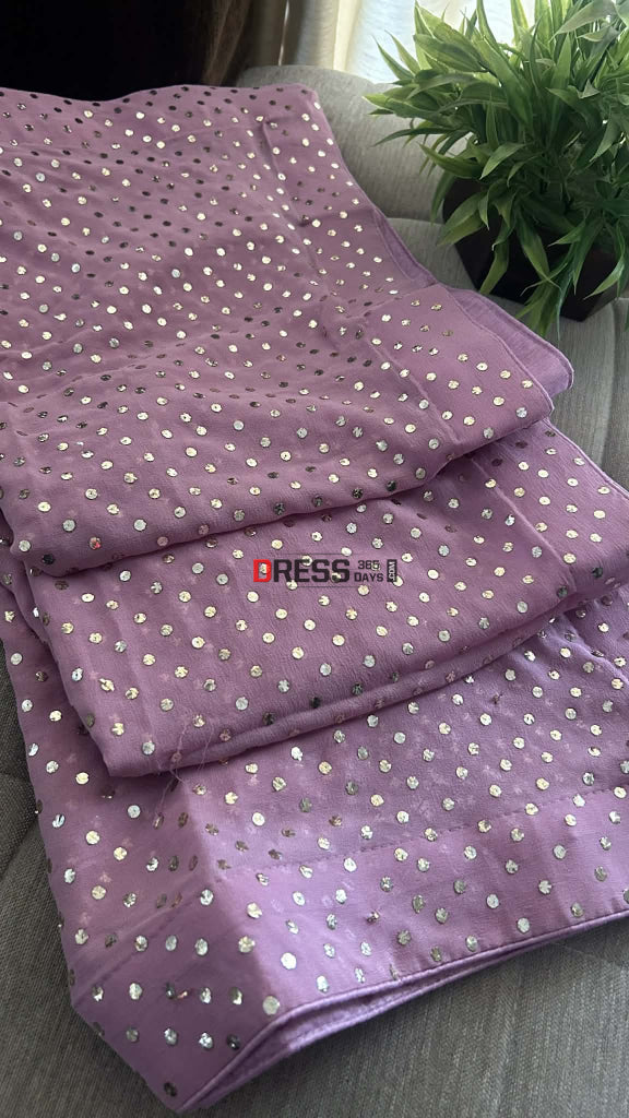 Dusty Pink Pure Georgette Mukaish Dupatta Chikankari Dupatta