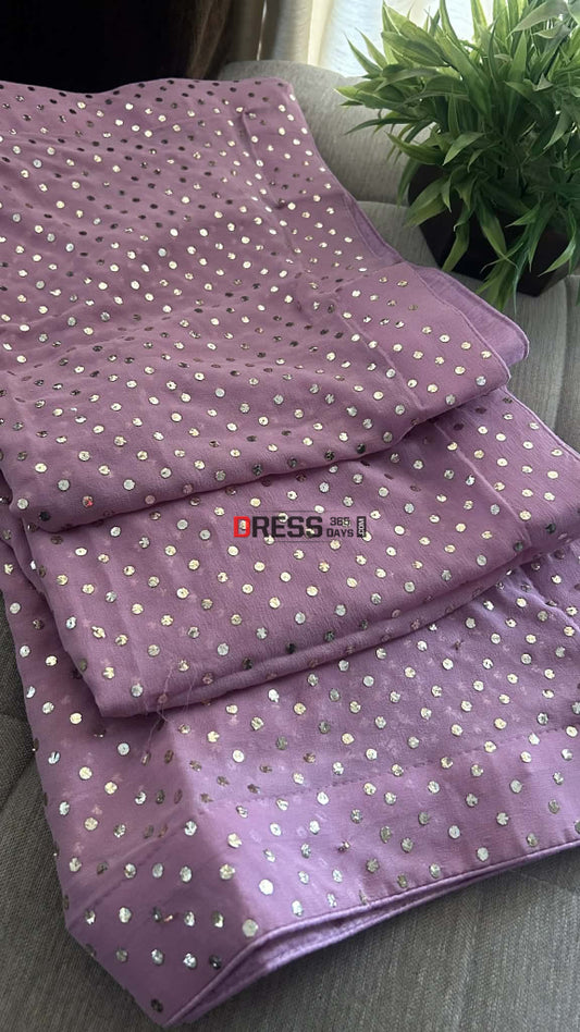 Dusty Pink Pure Georgette Mukaish Dupatta Chikankari Dupatta