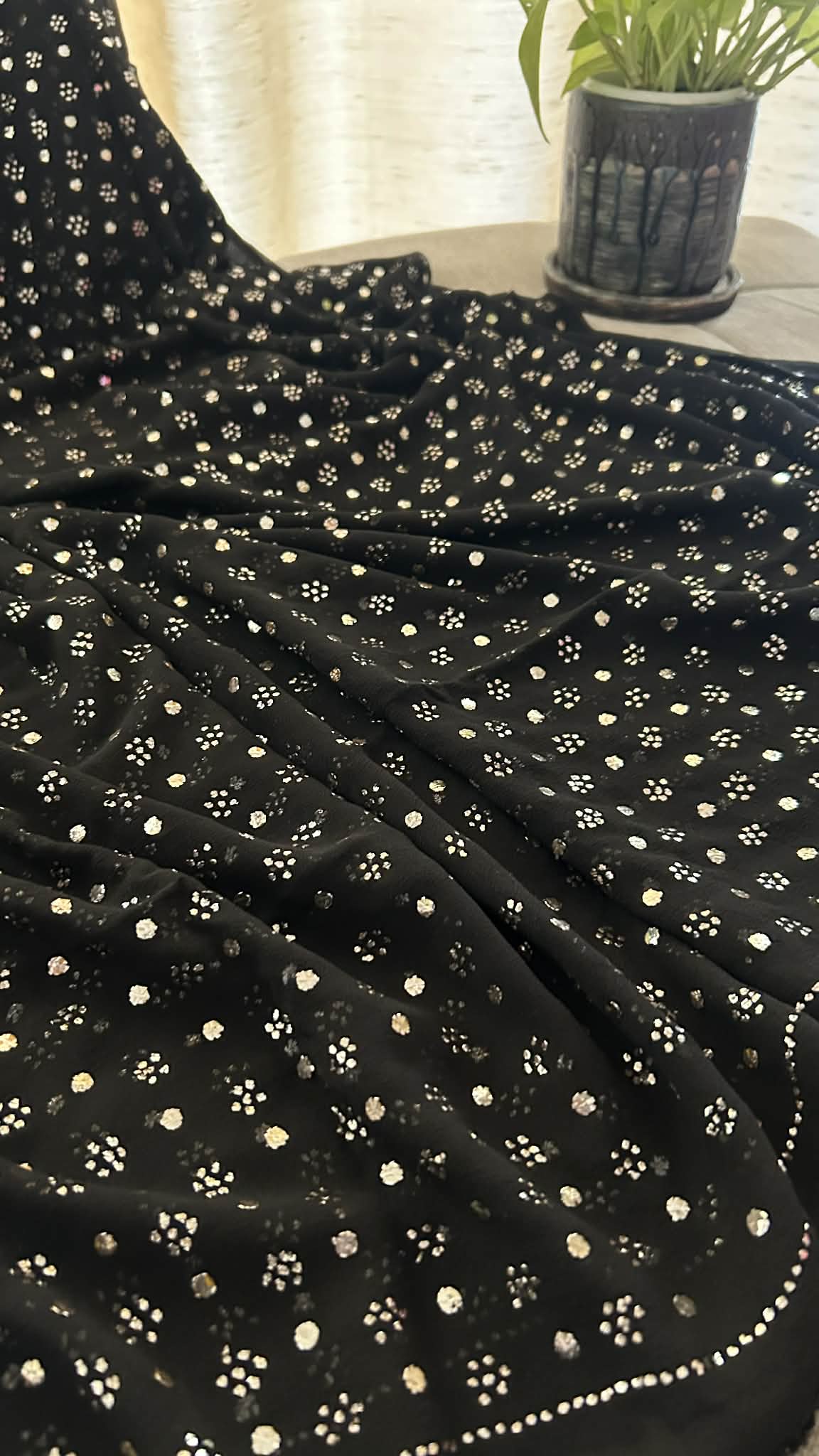 Classic Black Mukaish Dupatta