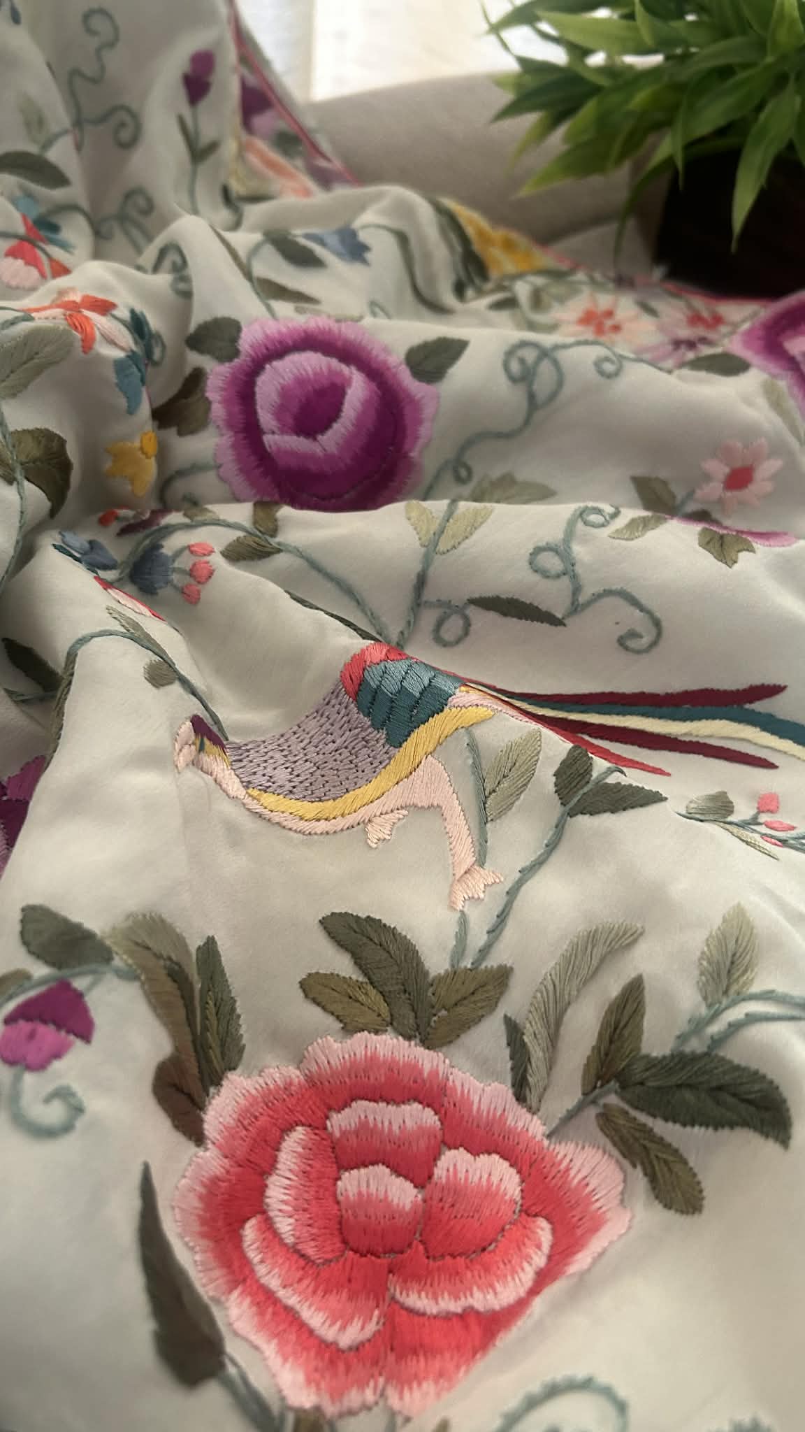 Multicolour Bouquet Parsi Weave Saree