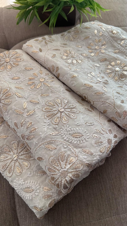 Ivory Gota Patti Chikankari Dupatta