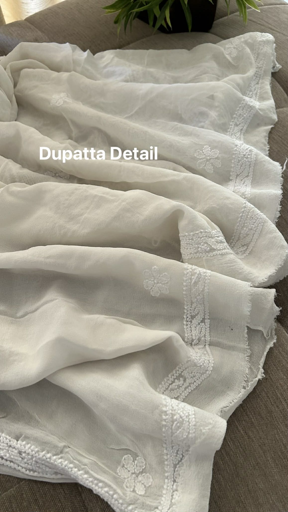 Ivory White Hand Jaali Lucknowi Chikankari Suit