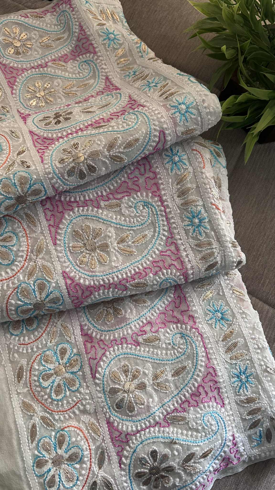 Multicolour Gota Patti Chikankari Dupatta