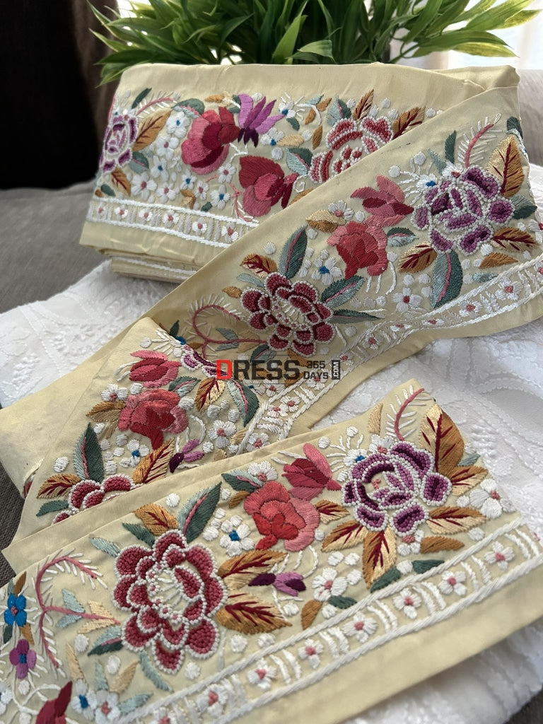 Exclusive Parsi Gara Hand Embroidered Border- Pure Cotton