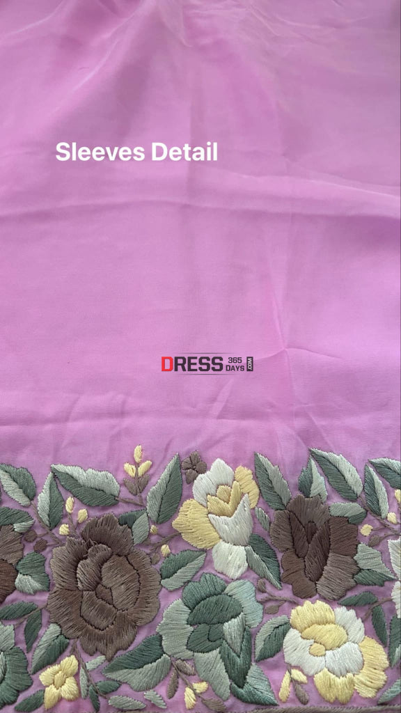 Exclusive Pink Multicolour Parsi Gara Suit (Three Piece) Parsi Gara Suits