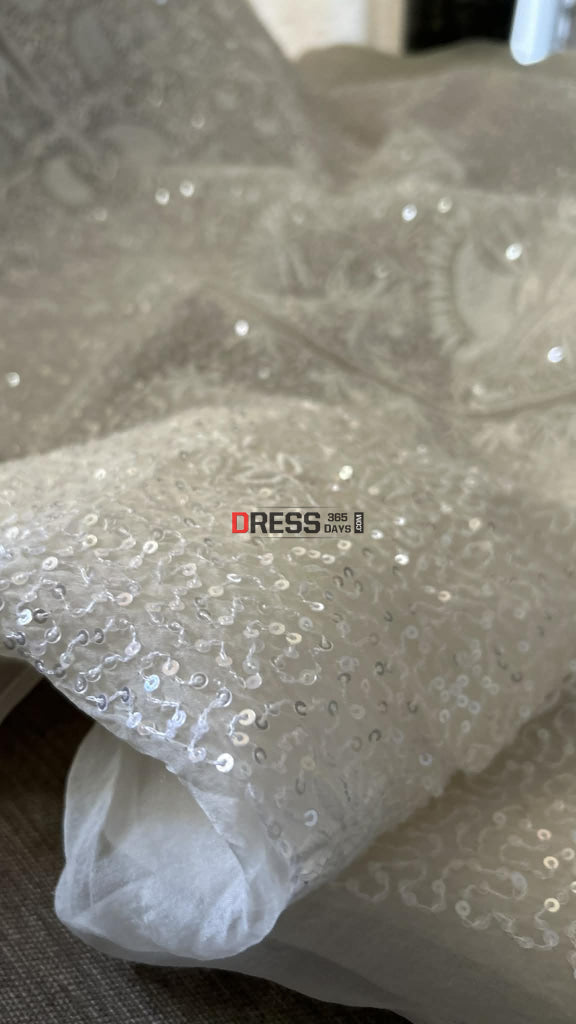 Exclusive White Full Jaal Organza Pearl Sequin Chikankari Suit - Chikankari Suits