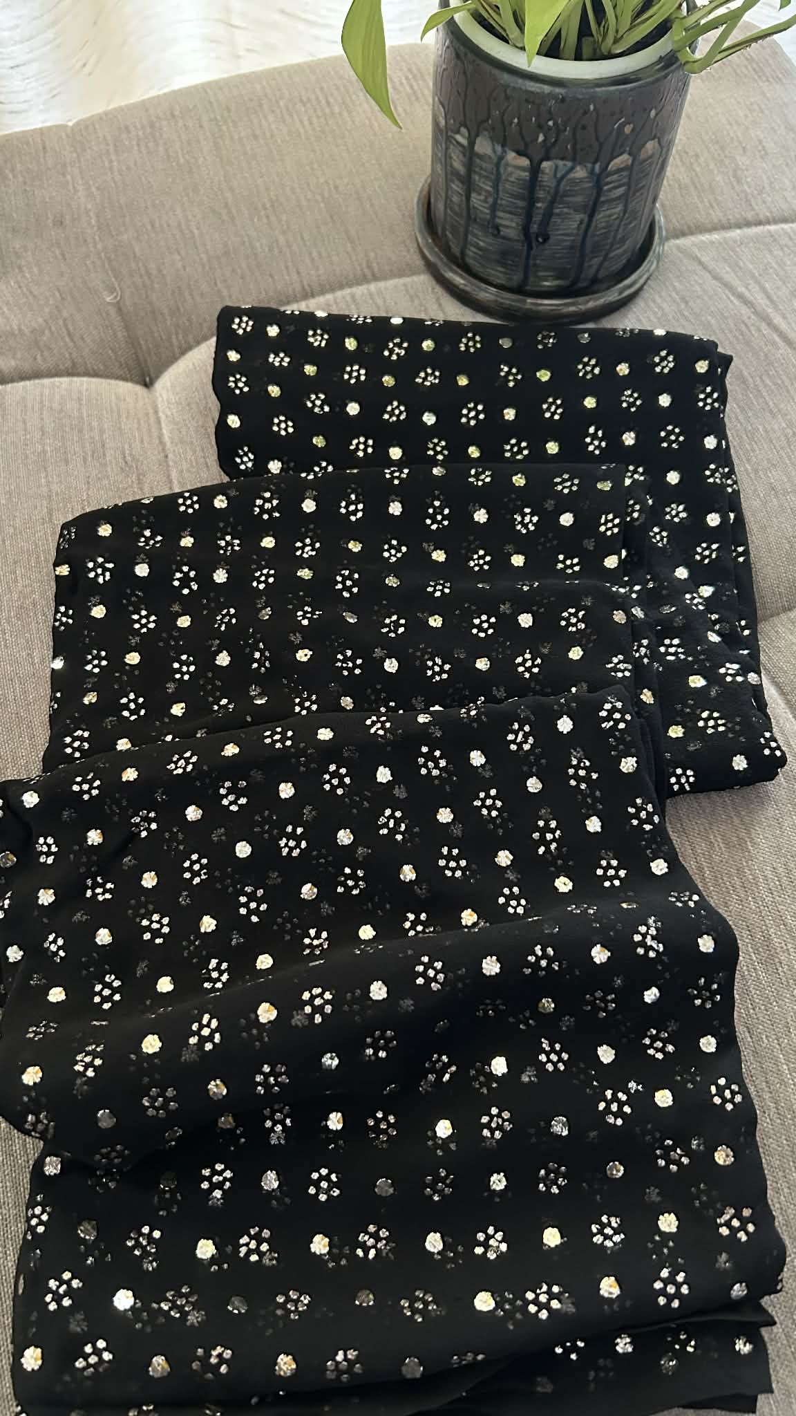 Classic Black Mukaish Dupatta