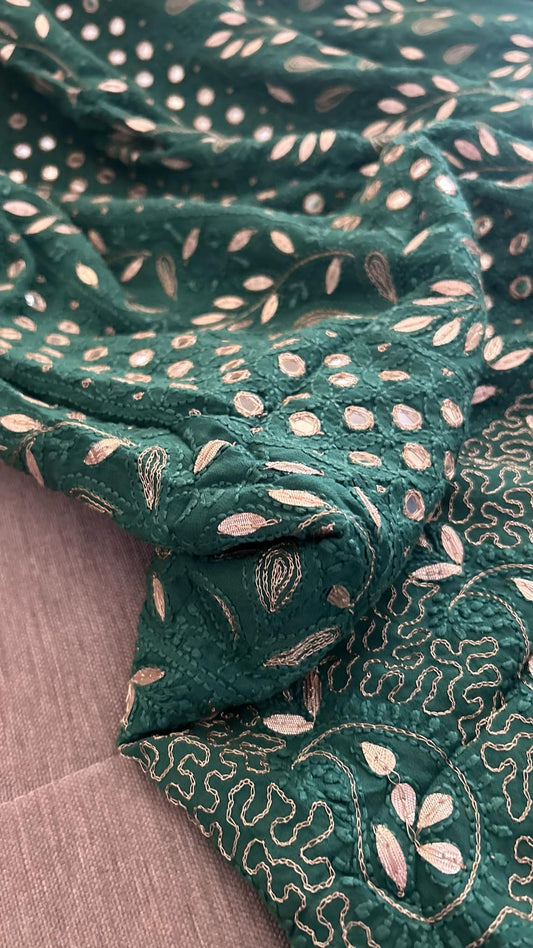 Emerald Green Mirror & Gota Patti Chikankari Suit