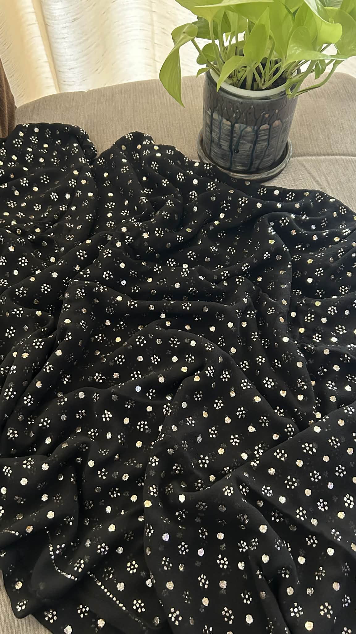 Classic Black Mukaish Dupatta