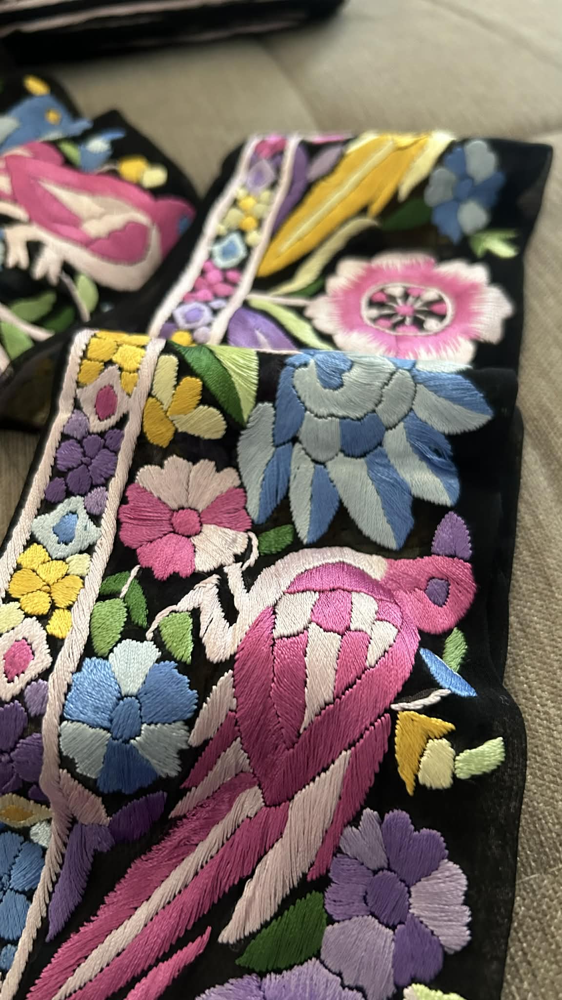 Black Multicolour Parsi Gara Border