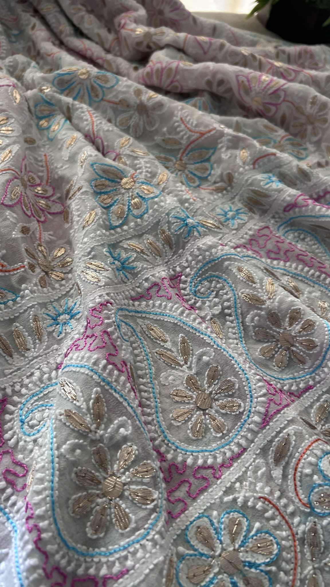 Multicolour Gota Patti Chikankari Dupatta