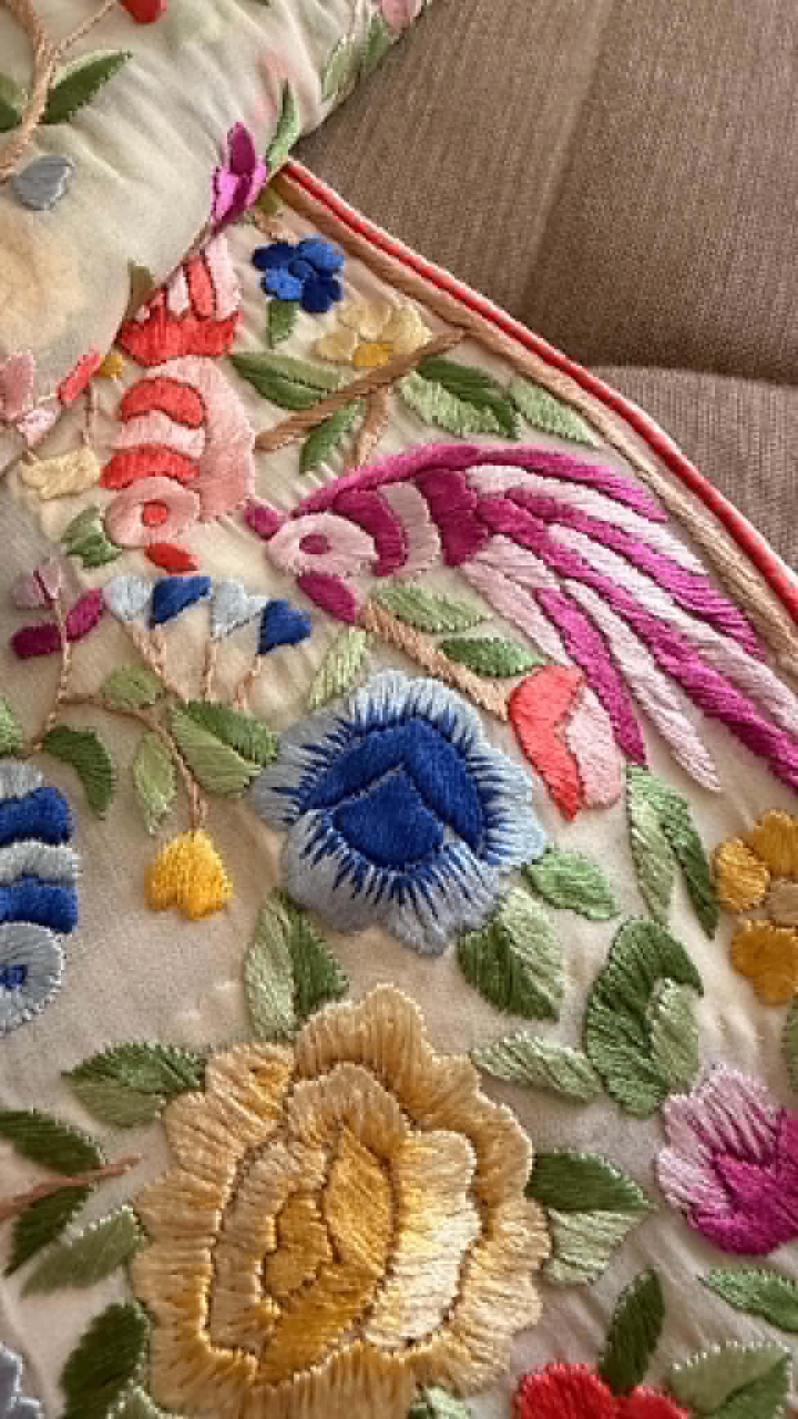 Elegant Ivory Multicolour Parsi Gara Dupatta
