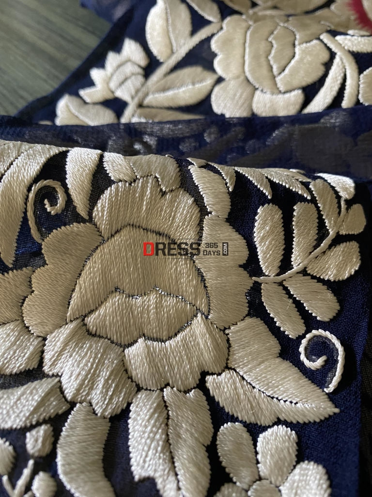 Fine Embroidery Parsi Gara Hand Embroidered Border