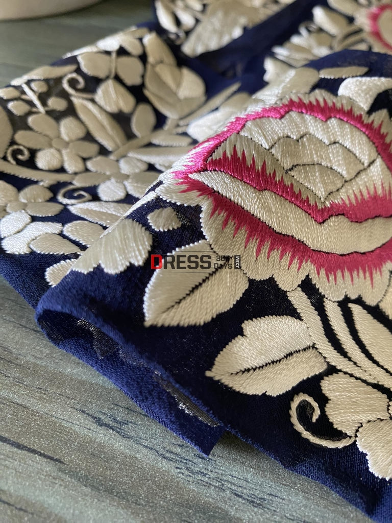 Fine Embroidery Parsi Gara Hand Embroidered Border