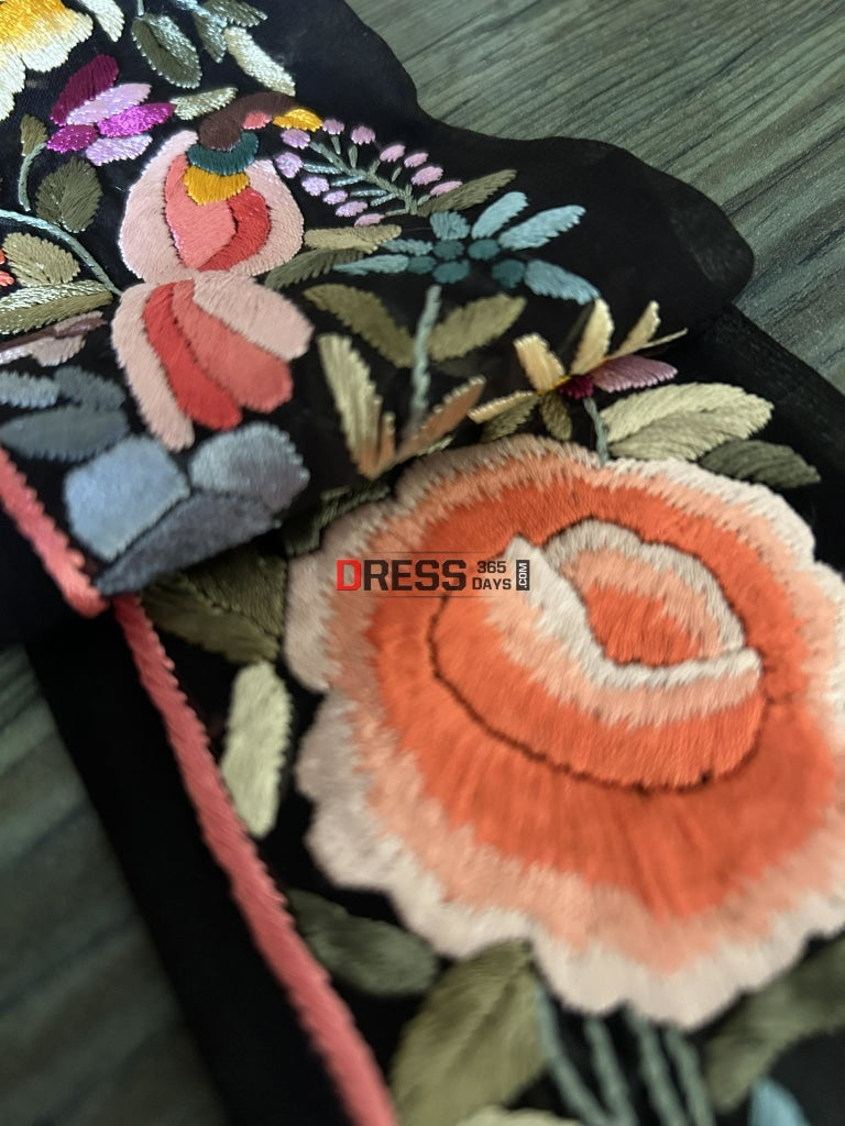 Fine Parsi Gara Hand Embroidered Border
