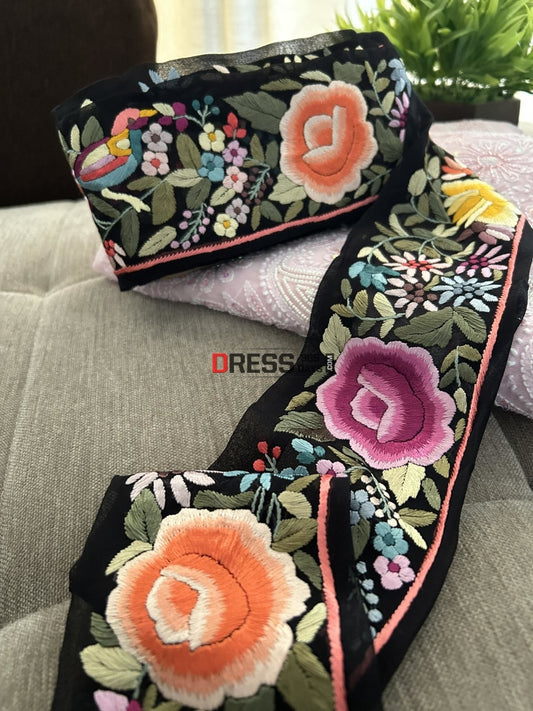 Fine Parsi Gara Hand Embroidered Border