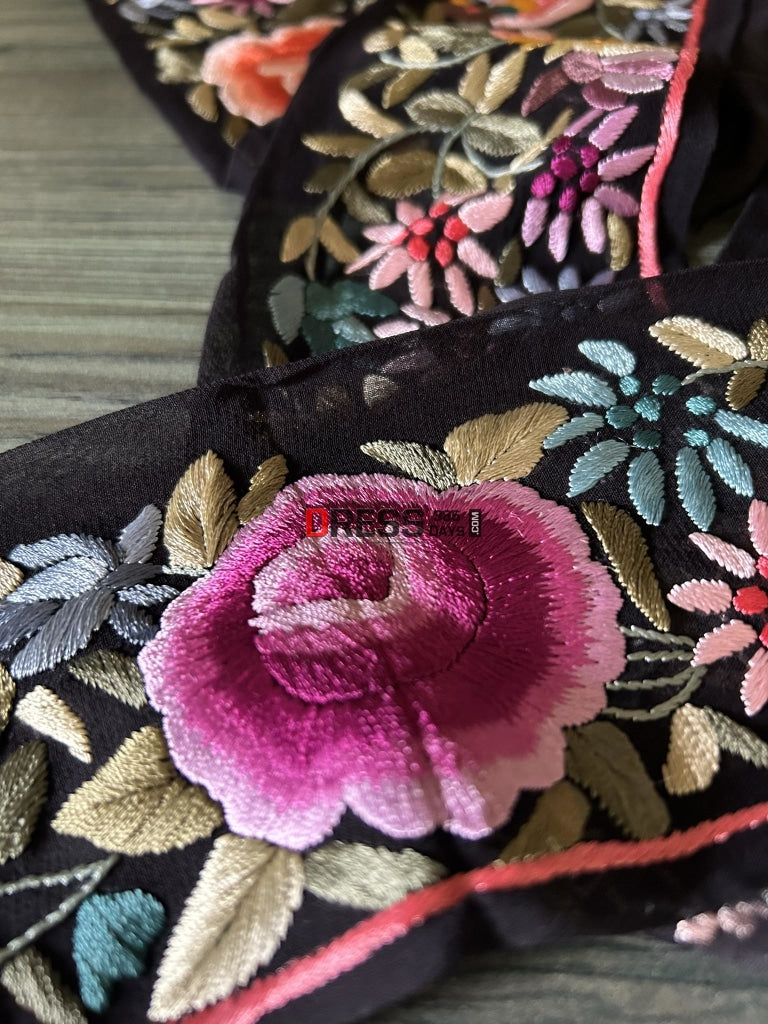 Fine Parsi Gara Hand Embroidered Border