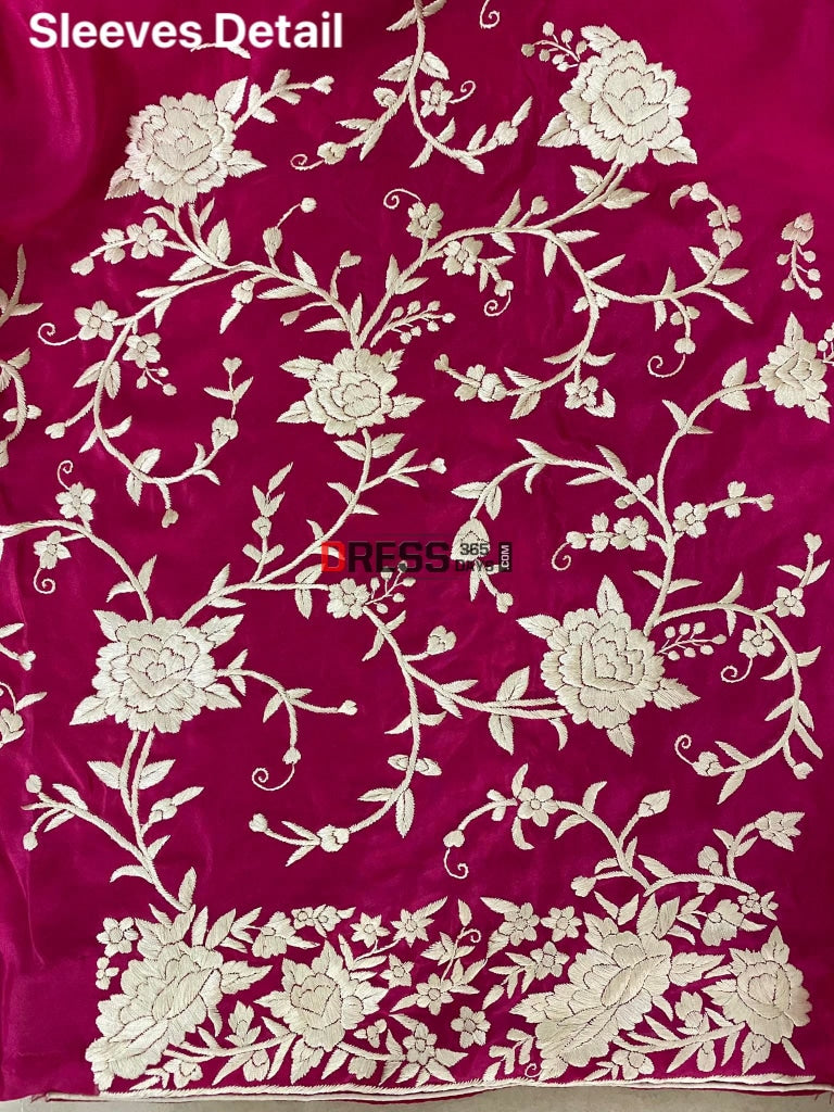 Front Back Hand Embroidered Parsi Gara Suit (Three Piece) Suits