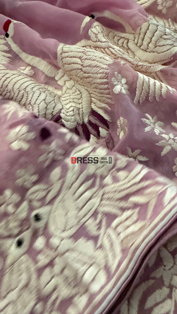 Handcrafted Baby Pink Parsi Gara Dupatta - Parsi Gara Dupatta