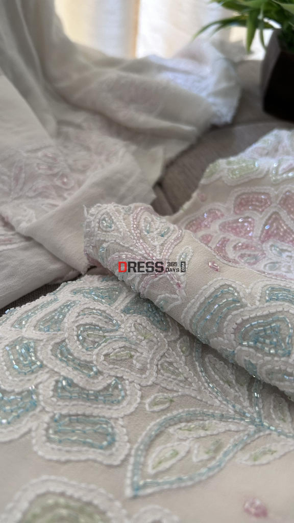 Heavy Cut Dana Work Chikankari Suit (Kurta & Dupatta) Chikankari Suits