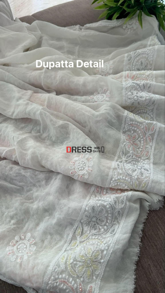 Heavy Cut Dana Work Chikankari Suit (Kurta & Dupatta) Chikankari Suits